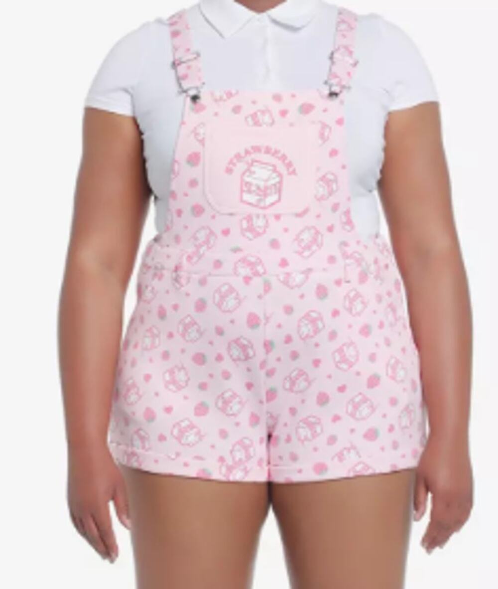 Sweet Society Strawberry Milk Shortalls Plus Size, 3